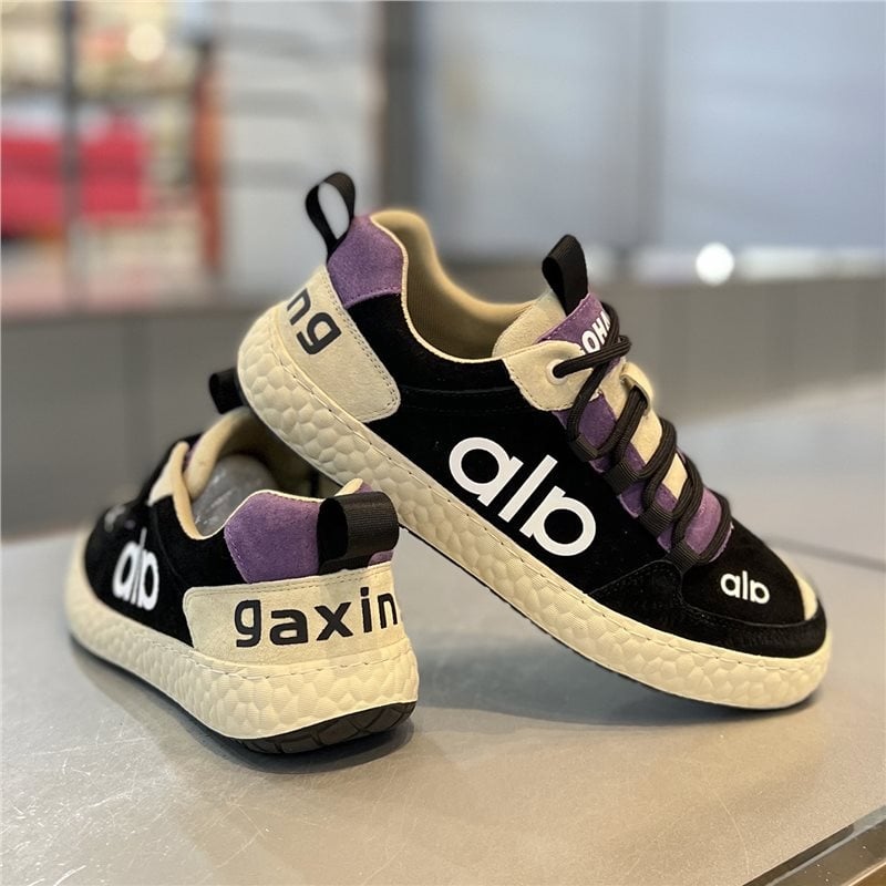 Férfi divatcipő, 2025 tél, casual velúr sneaker színblokkokkal, A-Gan stílus