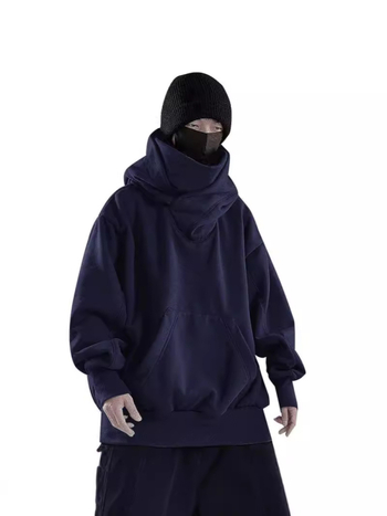 Toamnă 2024, nou model: hanorac cu glugă, căptușit cu fleece, croială lejeră, stil occidental