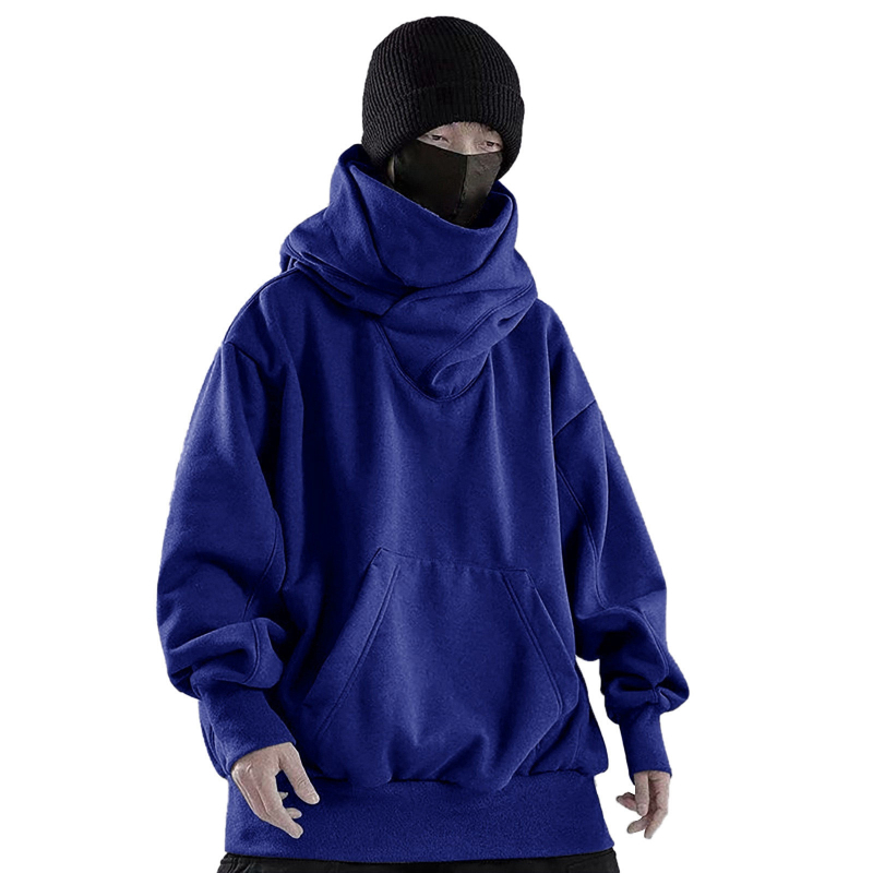 Toamnă 2024, nou model: hanorac cu glugă, căptușit cu fleece, croială lejeră, stil occidental