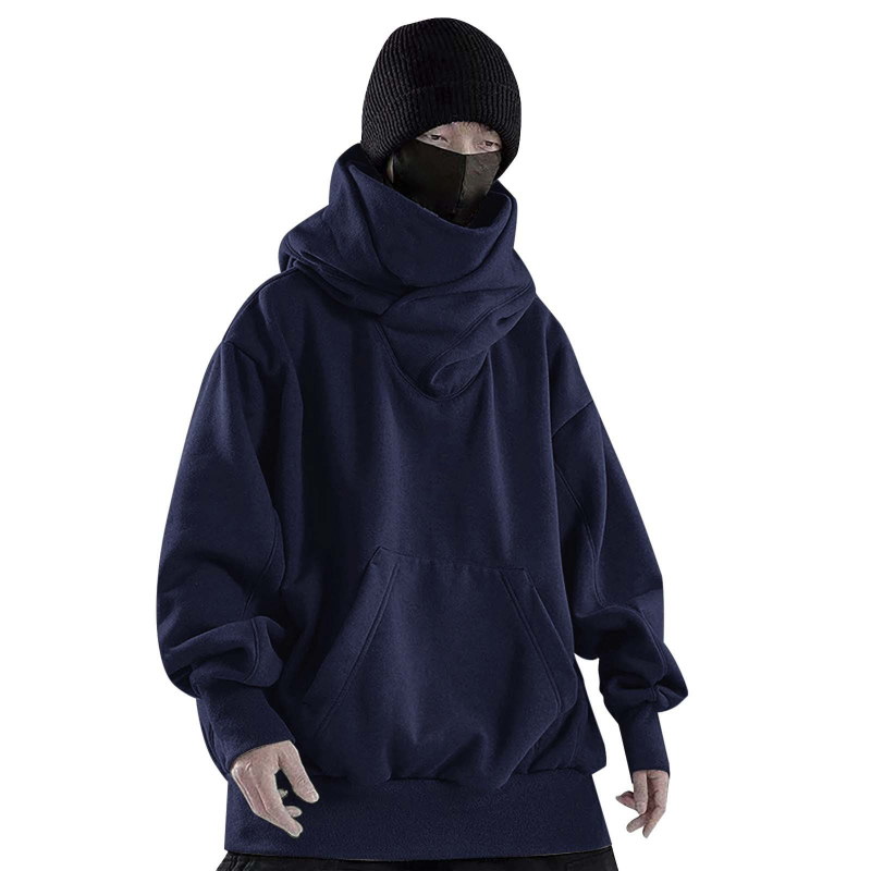 Toamnă 2024, nou model: hanorac cu glugă, căptușit cu fleece, croială lejeră, stil occidental
