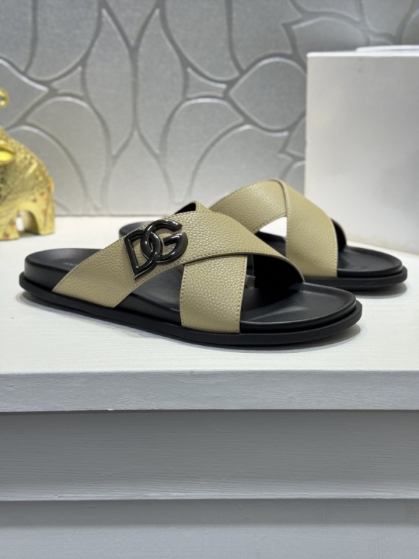 Sandale din piele naturală pentru bărbați 2025, slip-on, ușoare, antiderapante, pentru plajă.