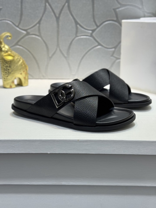 Sandale din piele naturală pentru bărbați 2025, slip-on, ușoare, antiderapante, pentru plajă.