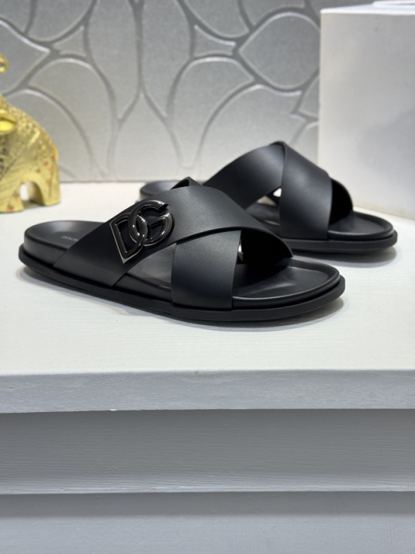 Sandale din piele naturală pentru bărbați 2025, slip-on, ușoare, antiderapante, pentru plajă.