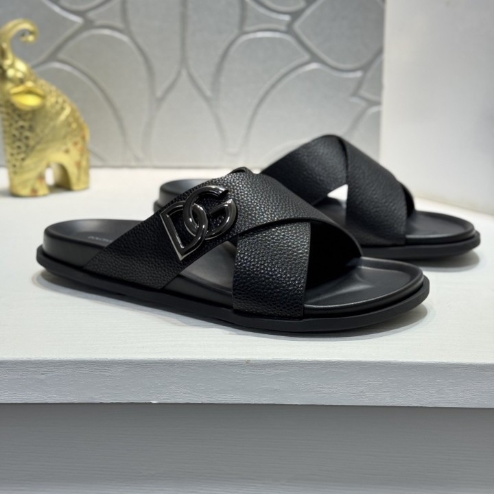 Sandale din piele naturală pentru bărbați 2025, slip-on, ușoare, antiderapante, pentru plajă.