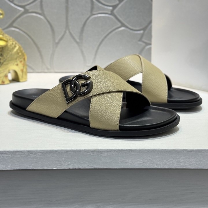 Sandale din piele naturală pentru bărbați 2025, slip-on, ușoare, antiderapante, pentru plajă.
