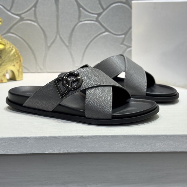Sandale din piele naturală pentru bărbați 2025, slip-on, ușoare, antiderapante, pentru plajă.