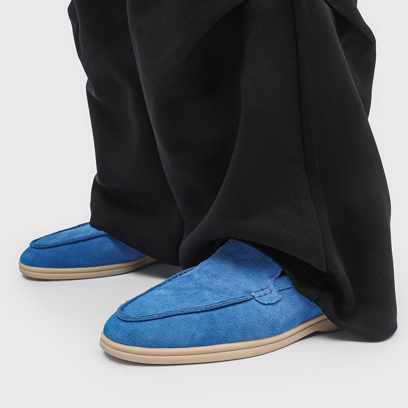 Mocasini bărbați din nubuk, fără șireturi, ușori, casual, stil de bani vechi, stil britanic
