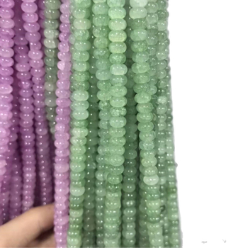 5x8 mm Jade-szerű üveggolyók vízfestéssel, abakusz gyöngyök, színtartó spacer gyöngyök, DIY ékszerekhez