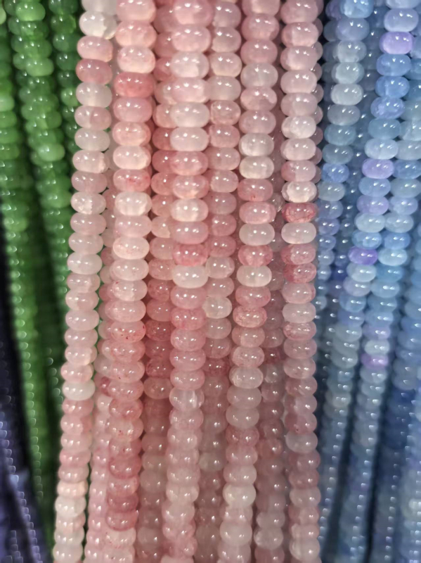 5x8 mm Jade-szerű üveggolyók vízfestéssel, abakusz gyöngyök, színtartó spacer gyöngyök, DIY ékszerekhez