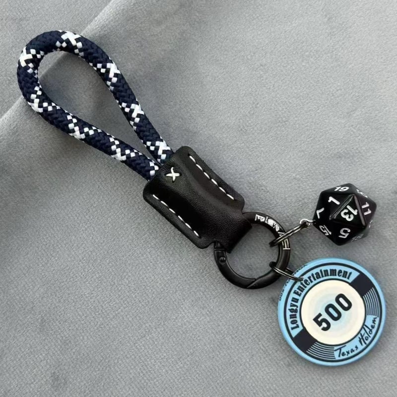 Lanț cheie ceramic cu zaruri și jetoane, piele de vițel — talisman norocos, pandantiv pentru geantă, accesorii pentru cuplu