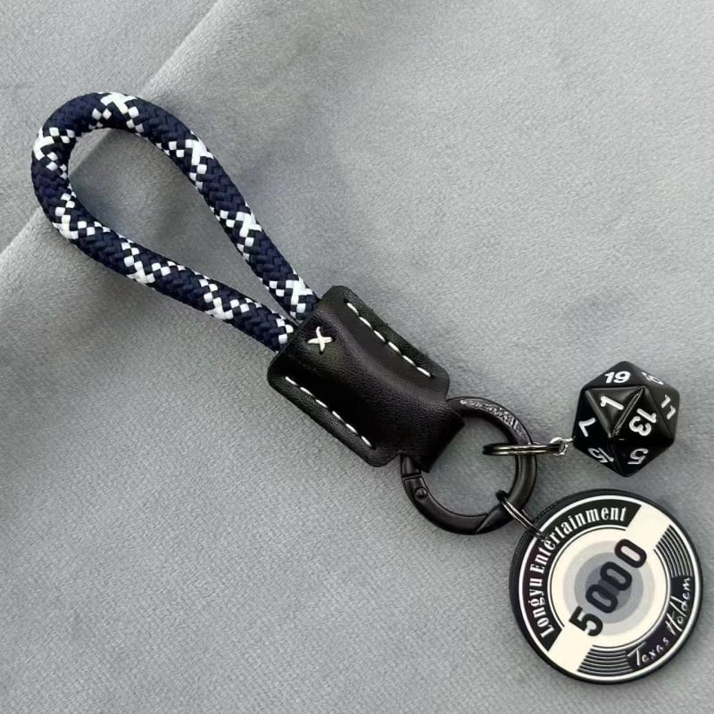 Lanț cheie ceramic cu zaruri și jetoane, piele de vițel — talisman norocos, pandantiv pentru geantă, accesorii pentru cuplu