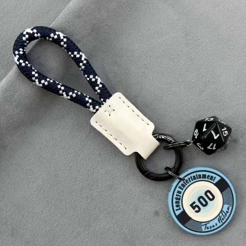Lanț cheie ceramic cu zaruri și jetoane, piele de vițel — talisman norocos, pandantiv pentru geantă, accesorii pentru cuplu