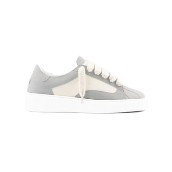 NUMERIS Pantofi sport din piele, vârf de scoică, bloc de culori, stil occidental, unisex, talpă groasă, șireturi