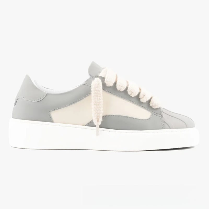NUMERIS Pantofi sport din piele, vârf de scoică, bloc de culori, stil occidental, unisex, talpă groasă, șireturi