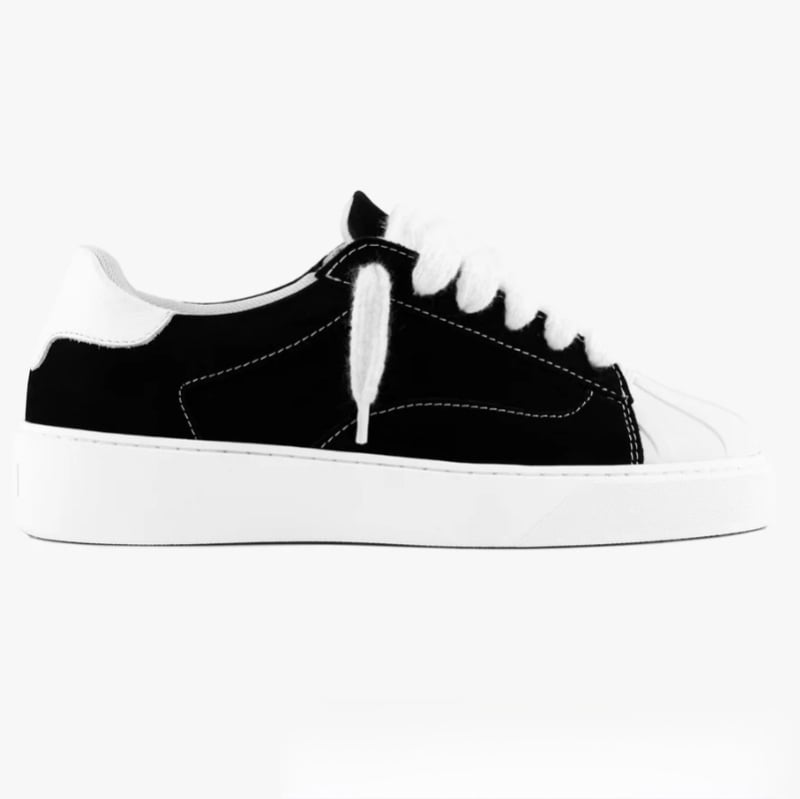 NUMERIS Pantofi sport din piele, vârf de scoică, bloc de culori, stil occidental, unisex, talpă groasă, șireturi