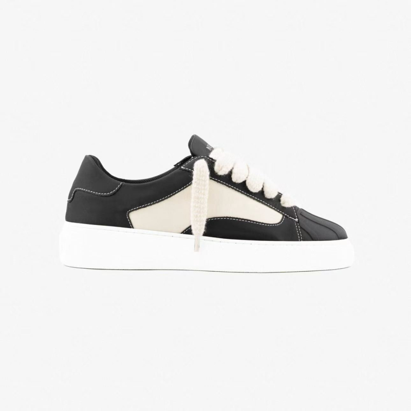 NUMERIS Pantofi sport din piele, vârf de scoică, bloc de culori, stil occidental, unisex, talpă groasă, șireturi
