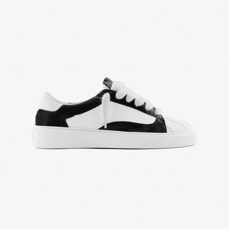 NUMERIS Pantofi sport din piele, vârf de scoică, bloc de culori, stil occidental, unisex, talpă groasă, șireturi