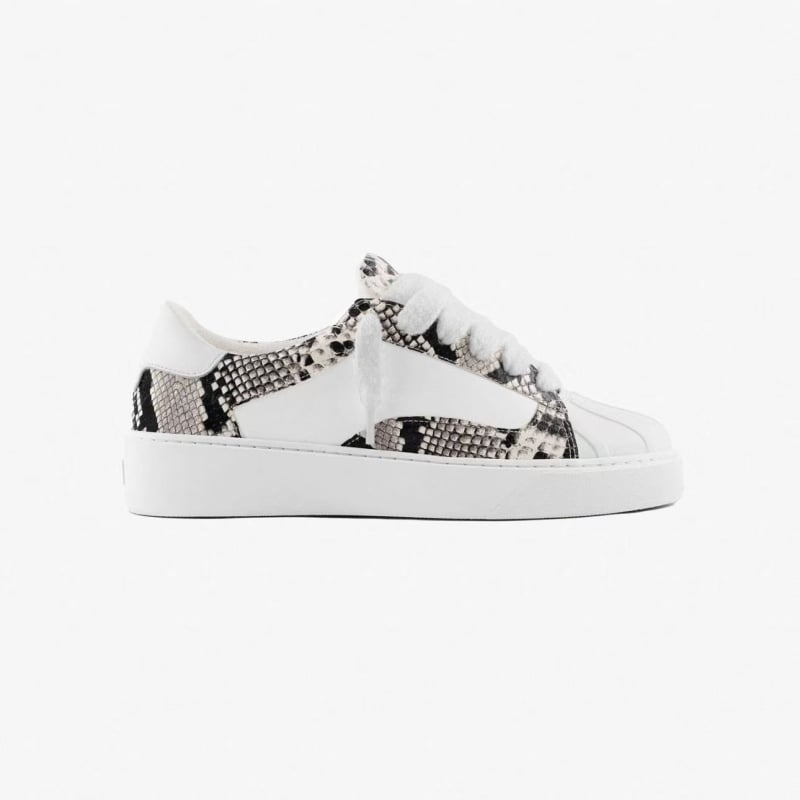 NUMERIS Pantofi sport din piele, vârf de scoică, bloc de culori, stil occidental, unisex, talpă groasă, șireturi