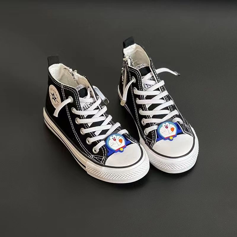 Dječje platnene tenisice s visokim gornjim dijelom, bijele, casual slip-on s crtanim uzorkom