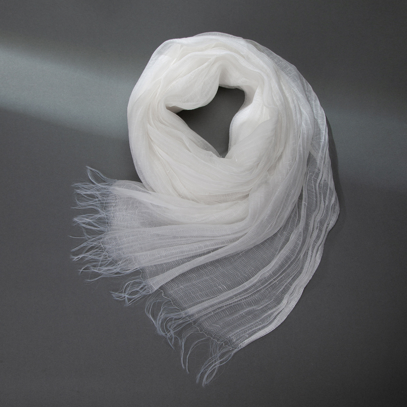 Női Maito organza-stílusú sál, nyári könnyű, napvédelem, művészi vintage sál, 205×75 cm, poliészter