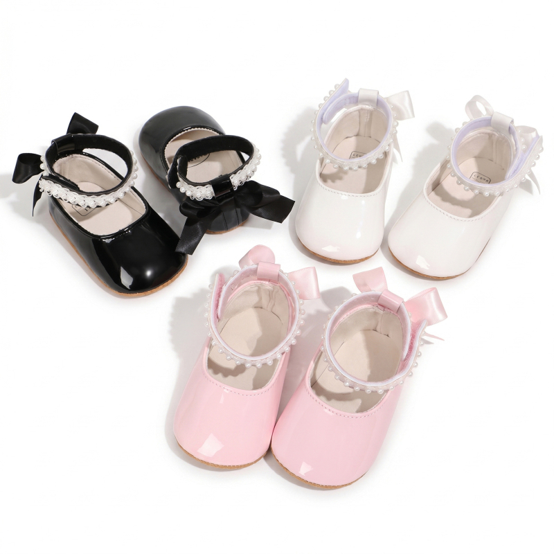 Tavaszi–ősz babákhoz puha gumitalpú tanulócipő lányoknak 0–3m, 3–6m, 6–12m, 12–36m, légáteresztő, hercegnő-stílus, tépőzár, alacsony szár