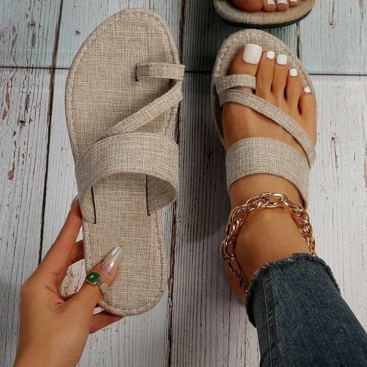 Ženske cipele velikih veličina od denima, denim slip-on sandale, okrugla vrh prsta, ravna podloga, ljeto 2025