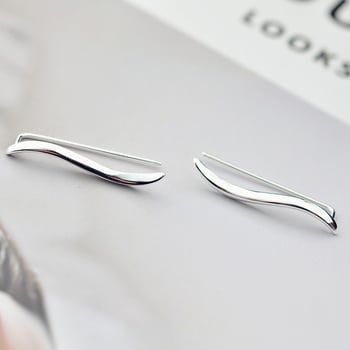 Minimalista hullám fülklipszek nőknek, koreai kontúr, réz anyag, divatos fülbevalók