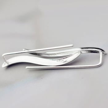 Minimalista hullám fülklipszek nőknek, koreai kontúr, réz anyag, divatos fülbevalók
