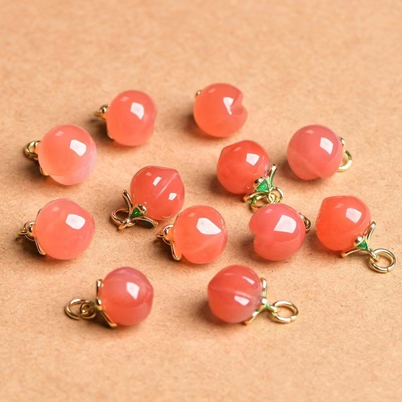 Természetes sóforrású achát, fin barack mintázatú medál karkötőhöz, DIY kiegészítők