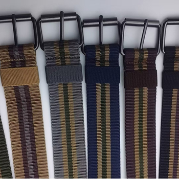 Vászon csíkos öv tűkapcsos csattal, kültéri nylon szövött öv férfiaknak, sokoldalú