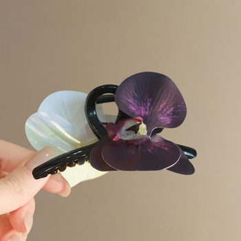 Phalaenopsis orchidea hajcsipesz nőknek, nagy méretű virág textilből, kézzel készített