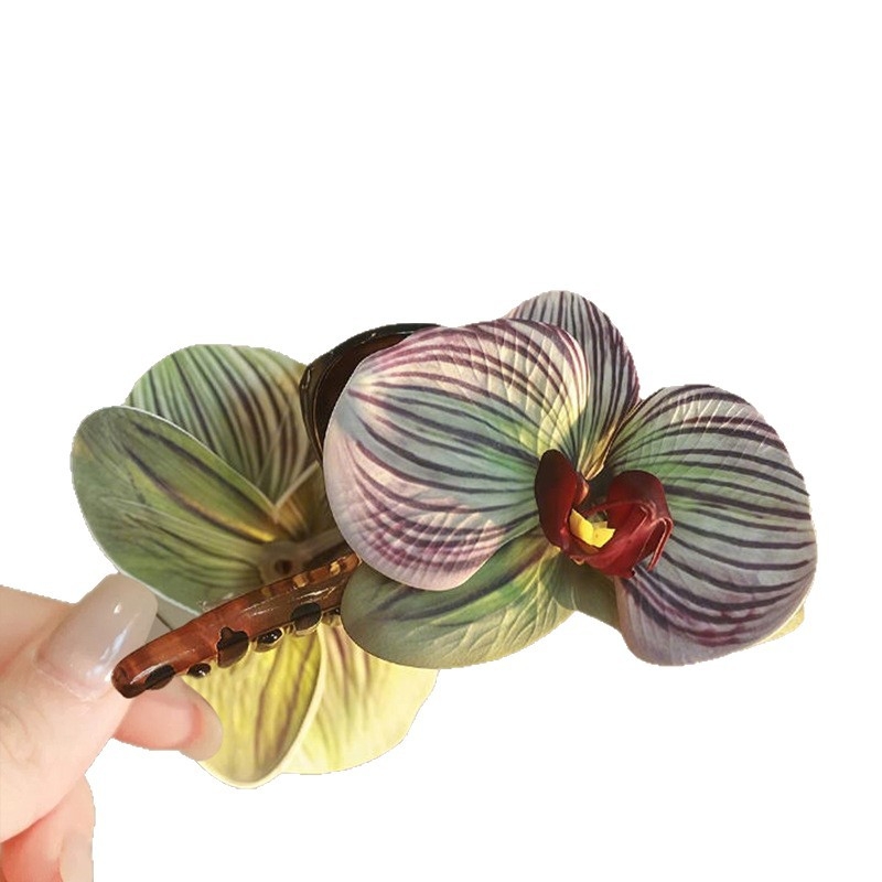 Phalaenopsis orchidea hajcsipesz nőknek, nagy méretű virág textilből, kézzel készített