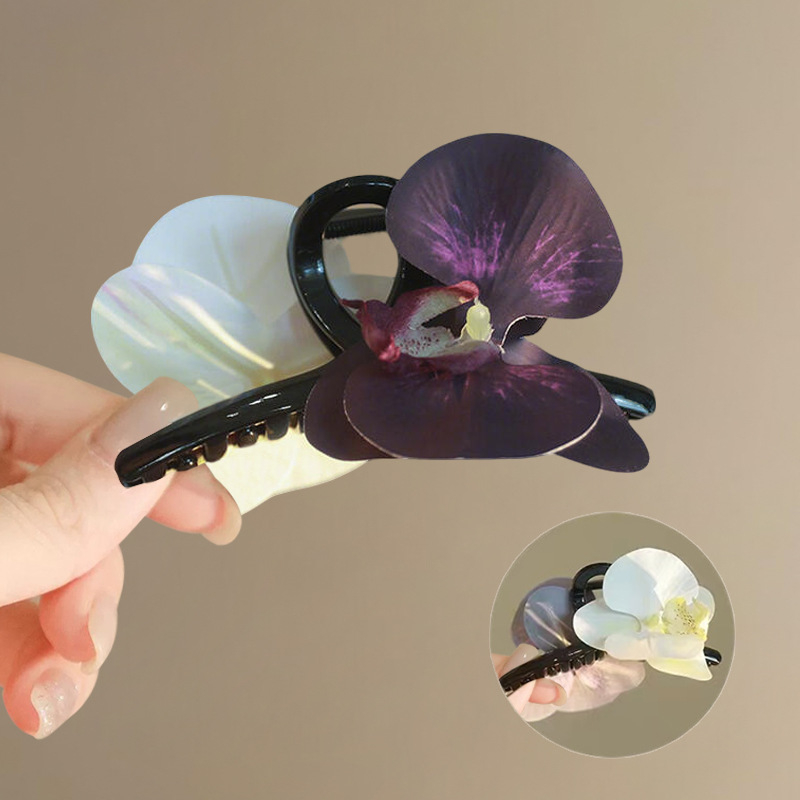 Phalaenopsis orchidea hajcsipesz nőknek, nagy méretű virág textilből, kézzel készített