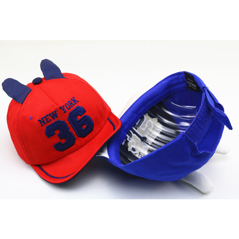 Gyerekeknek szóló baseball sapka 36 betűs hímzéssel, puha él, koreai stílus, rajzolt fülek