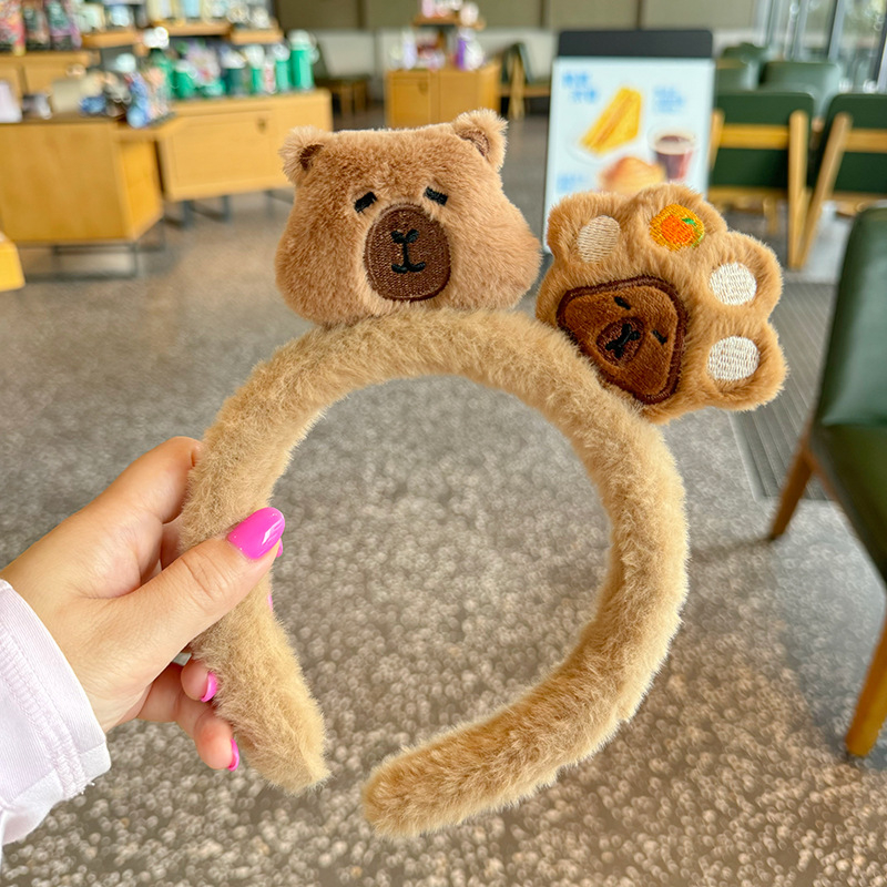 Puha capybara fejpánt – aranyos hercegnő-stílusú hajdísz nőknek