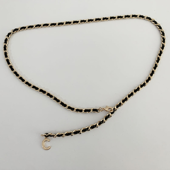 Lanț talie din metal împletit, nuanță auriu, stil european și american, pentru femei, accesoriu decorativ pentru fuste