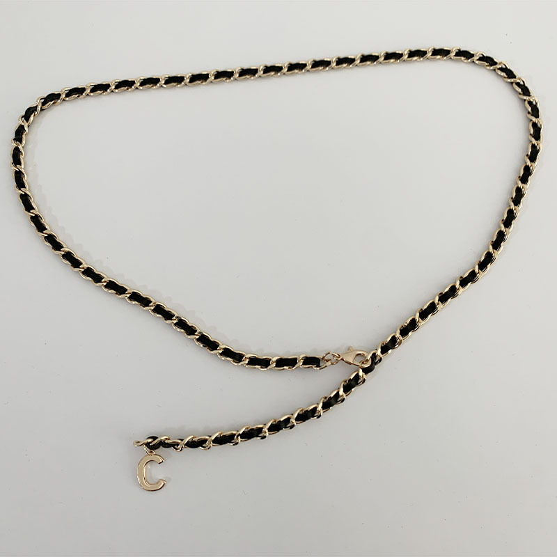 Lanț talie din metal împletit, nuanță auriu, stil european și american, pentru femei, accesoriu decorativ pentru fuste