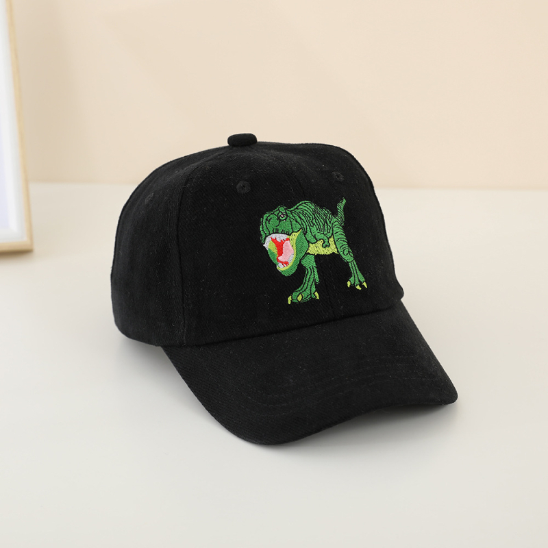 Gyerekeknek szóló Cartoon Tyrannosaurus pamut baseball sapka, puha érzetű anyag, napvédelmi funkció, ívelt karima, 2–6 éveseknek