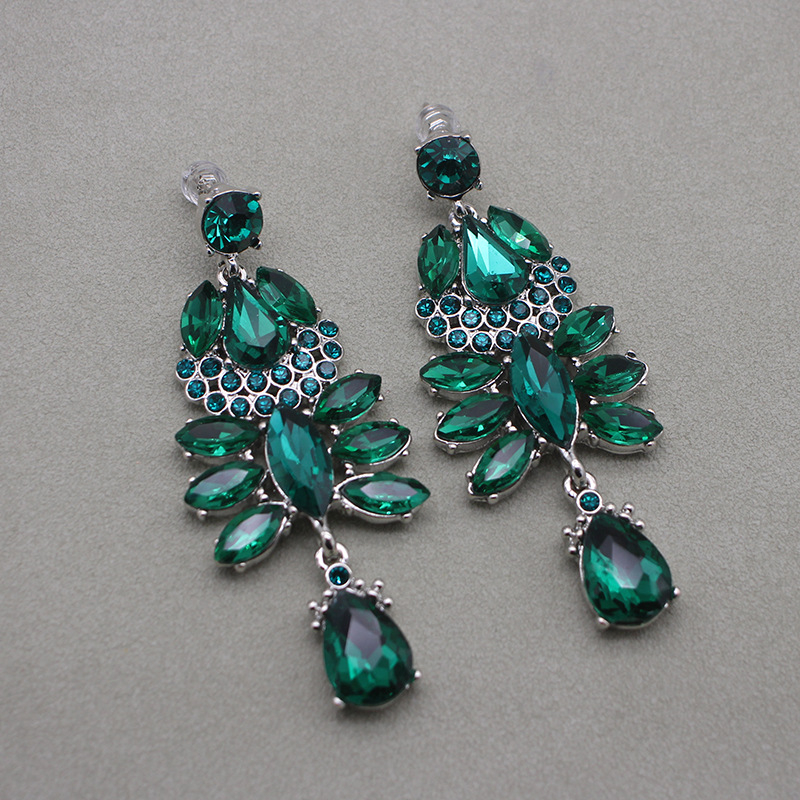 Leveles mintázatú rhinestone fülbevalók, 925-ös ezüst tüske, ALOD ékszerek