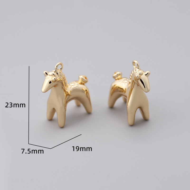 3D póni medál aranyozott platina bevonattal