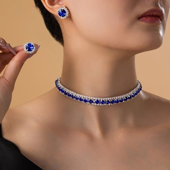 Set colier și cercei pătrați, cu zirconiu, strălucire discretă pentru ținute elegante