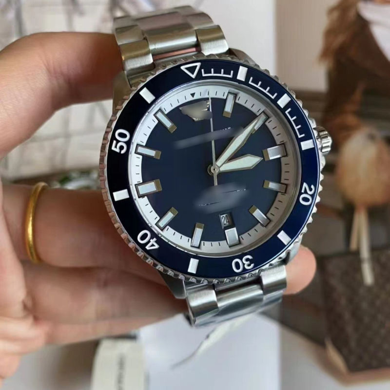 Ceas bărbătesc din seria Green Water Ghost, mecanic, rezistent la apă 50 m, cadran luminos, calendar, carcasă 42,5 mm, brățară din oțel inoxidabil