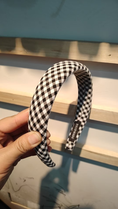 Akadémikus stílusú hajpánt klasszikus kockás mintával, koreai ihletésű mindennapi hajkiegészítő