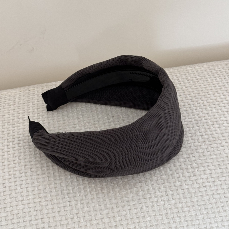 Bandă de păr vintage coreeană minimalistă, lată, confortabilă, culoare solidă, coroană înaltă, stil blogger, pentru femei