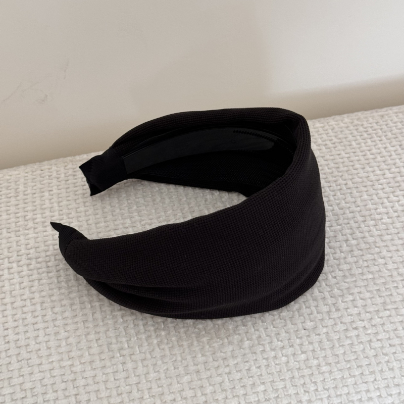 Bandă de păr vintage coreeană minimalistă, lată, confortabilă, culoare solidă, coroană înaltă, stil blogger, pentru femei