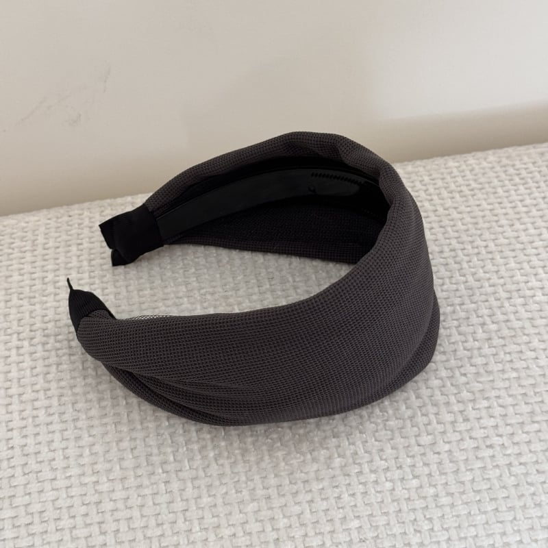 Bandă de păr vintage coreeană minimalistă, lată, confortabilă, culoare solidă, coroană înaltă, stil blogger, pentru femei