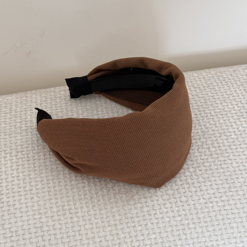 Bandă de păr vintage coreeană minimalistă, lată, confortabilă, culoare solidă, coroană înaltă, stil blogger, pentru femei
