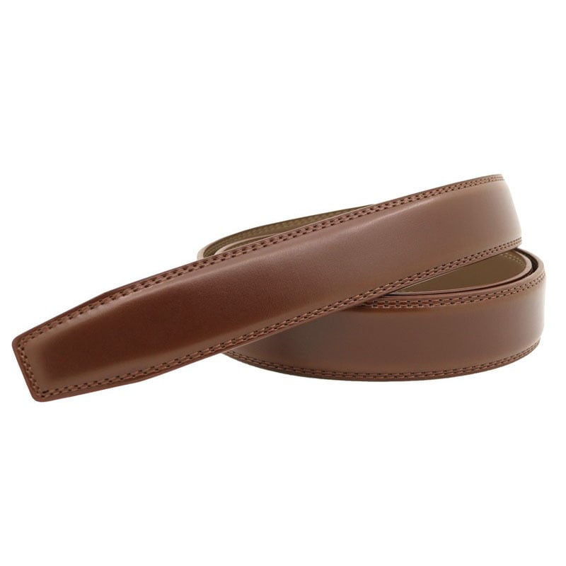 Curea pentru bărbați din piele naturală cu schimbare de culoare, fără cataramă, din piele de vită în două straturi, 120 cm lungime, 2-4 cm lățime
