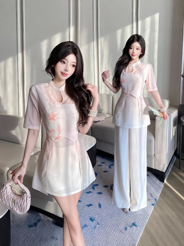 Qipao κινεζικού στυλ για μικρόσωμες γυναίκες, κλασικός ρουχισμός τεχνίτη μασάζ ποδιών, σετ περιποίησης ποδιών και καθαρισμού αυτιών