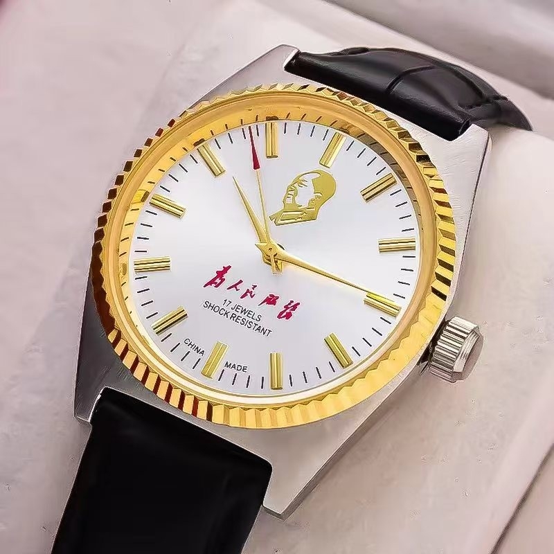 Ceas mecanic cu încărcare manuală, mișcare 7120, portret Mao, stil Shanghai vechi, cadran 36 mm, carcasă și brățară din oțel inoxidabil, rezistență la apă 10 m